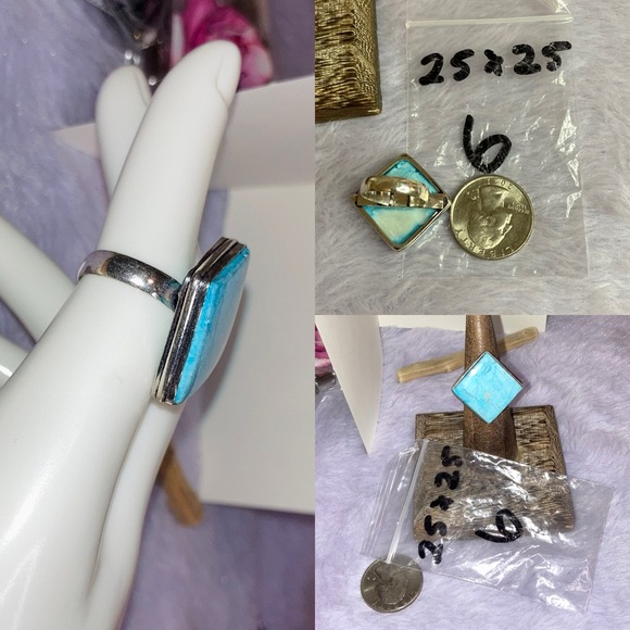 New Lander Turquoise Gemstone Chunky Handmade Ring - Picture 6 of 6